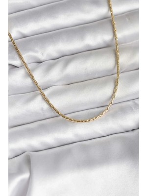 DS LLC Ietaks™ 14K Gold Renk Kaplama Ince Zincir Model cm Kadın Kolye