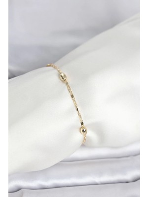 DS LLC Ietaks™ cm 14K Gold Renk Damla Topçuk Model Kadın Bileklik