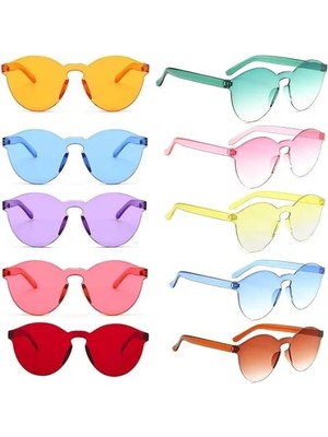 DS LLC Ieg™ Oval Şekilli Çerçevesiz Parti Gözlüğü 6 Renk 6 Adet