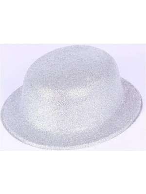 DS LLC Ieg™ Gümüş Renk Yuvarlak Simli Plastik Parti Şapkası
