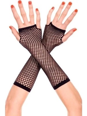 DS LLC Ieg™ Siyah Renk Uzun File Eldiven - Örgü Eldiven Siyah Renk