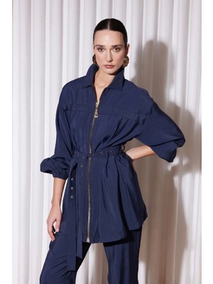 Missemramiss Nakışlı Kemerli Takım 5283 Lacivert