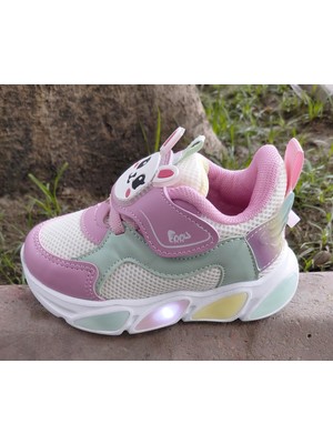 Cool Luna-Bebe 22/25 Çocuk Işıklı Comfort Taban Cırtlı Sneaker Spor Ayakkabı