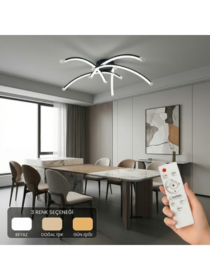 Avizego Horen LED Plafonyer Avize 3 Renk Kumandalı