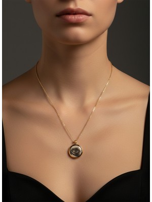 G&a Jewels Derin Sessizlik 925 Ayar Oksitli Yaldız (Altın) Kaplama Gümüş Kolye