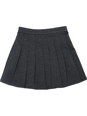 Sisley Kız Çocuk Mini Etek Pileli Antrasit Gri