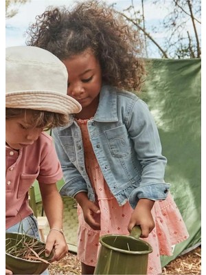 Mayoral Kız Çocuk Denim Ceket 4-8 Yaş Mavi