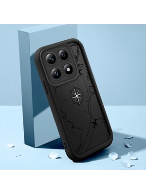 HONTINGA Xiaomi 14T Pro ile Uyumlu Kılıfı Düşüme Önleyici Basitlik Anti Düşme Kamera Korumali Şirin Uçak Siyah Desen Yumuşak Silikon Telefon Kılıfı Kadın ve Erkek Için Uygundur K2-0401
