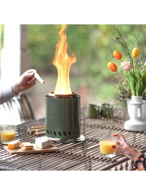 Red Fire Redfire Volcano Dumansız Masaüstü Ateş Çukuru Green - Medium | Portatif Şömine Balkon & Teras Sobası