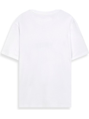 LTB Minimal Baskılı Relaxed Beyaz T-Shırt