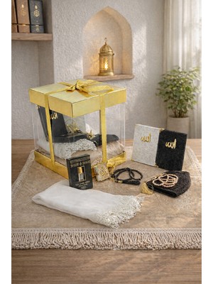 İhvan Online Lüks Özel Pvc Kutu Hediyelik Çeyizlik Ibadet Seti - Gold