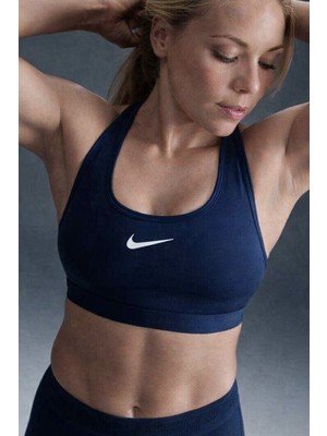 Nike Training Swoosh Medium Support Sports Bra Kadın Spor Sütyen Bra Lacivert