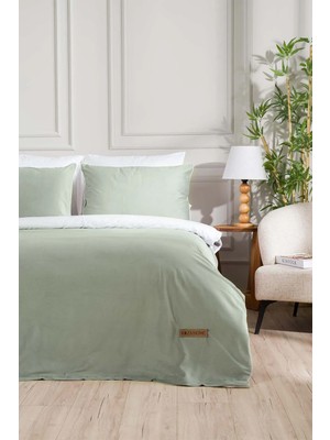 Linda Yeşil Kadife Çift Kişilik Nevresim Takımı 200x220 4 Yastıklı 5009