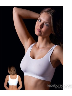Miorre Seamless Kadın Büstiyer Beyaz Dikişsiz Rahatlık ve Yumuşak Kumaş ile L - XL