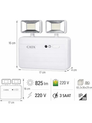 Cata ( CT-9171 ) Nil Ledli Işıldak | 2x5W | 3 Saat Pil Ömrü | 220V Şarjlı | IP20