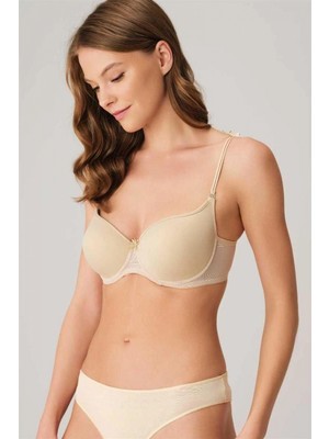 Marsilyan-  Balenli Desteksiz Dolgusuz Askıları Çıkabilen Yumuşak Süngerli Günlük Klasik T-Shirt Sütyeni