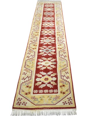 Zehra Abla Halı Yeni El Dokuma Eşsiz Çiçekli Bozalan Milas Yolluk Yün Halı 7216