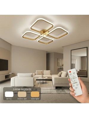 Avizego Nuvo LED Plafonyer Avize 3 Renk Kumandalı