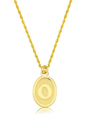 Bilezikci O Harfi Oval Altın Kolye