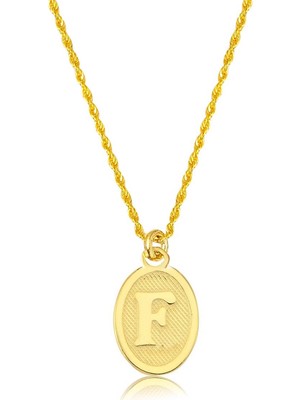 Bilezikci F Harfi Oval Altın Kolye