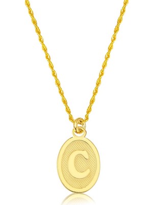 Bilezikci C Harfi Oval Altın Kolye