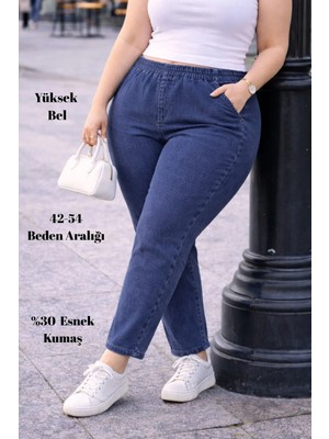 Cedy Denim Cedy Denım - Büyük Beden Likralı, Beli Lastikli Jean Pantolon  C636