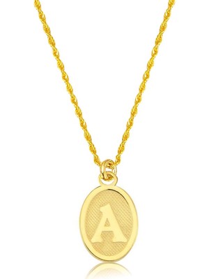 Bilezikci A Harfi Oval Altın Kolye