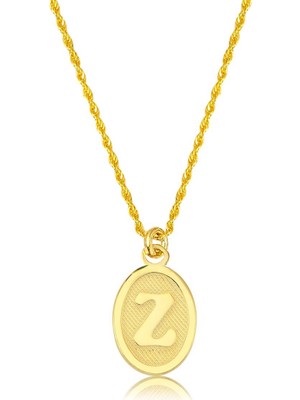 Bilezikci Z Harfi Oval Altın Kolye