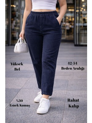 Cedy Denim Cedy Denım - Büyük Beden Likralı, Beli Lastikli Jean Pantolon  C636