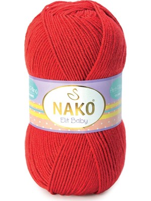 Nako HDYME Elit Baby El Örgü İpi Alev Kırmızı 207 %100 Premium Anti Pill Akrilik ile Tüylenme Yapmaz