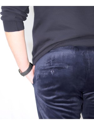 Jack Paul Erkek Klasik Kesim Lacivert Kadife Pantolon Düz Desenli Şık ve Rahat Model