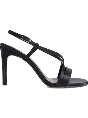 Fabrika Siyah Kadın Topuklu Ayakkabı Selby-Saten