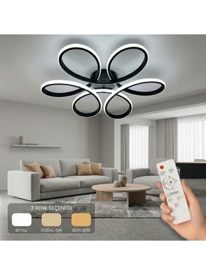 Avizego Niva LED Plafonyer Avize 3 Renk Kumandalı