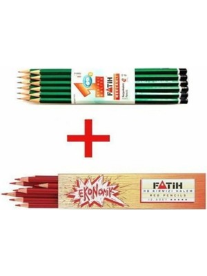 Fatih 12'li Mercanlı Kurşun Kalem + 12'li Kırmızı Kopya Kalemi ( Toplam 24 Parça )