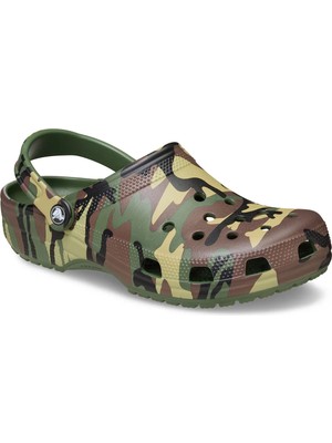 Crocs Haki Erkek Plaj Terliği Classic Camouflage Clog