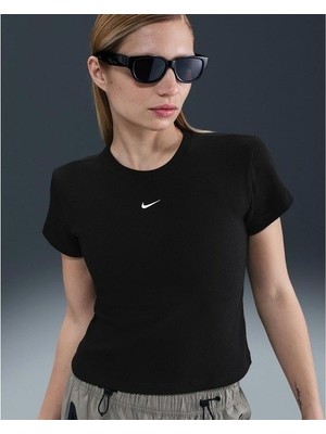 Nike W Nsw Rıb Tght Ss Tee Siyah Tshirt