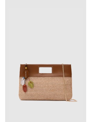 Oggo Hasır Deri Garnili El & Çapraz Çanta