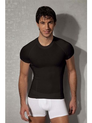 Doreanse Siyah T-Shirt Erkekler İçin %90 Modal %10 Lycra Kısa Kol Şık Stil
