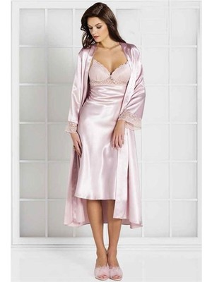 Pierre Cardin 4370 Saten Gecelik Sabahlık Takımı
