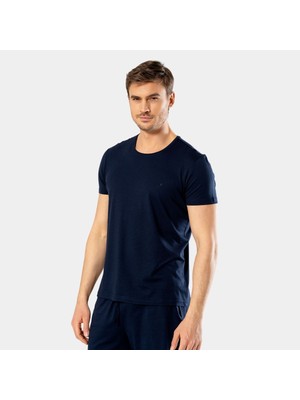 Cacharel Erkek Bisiklet Yaka T-Shirt 2169/Lacivert