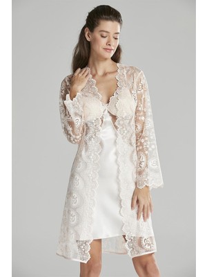 Pierre Cardin 6225 Altılı Saten Gecelik - Sabahlık Takımı