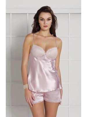 Pierre Cardin 415 Kadın Saten Şort Takım Pijama