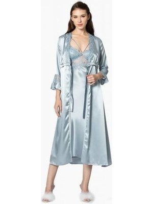 Pierre Cardin 6'lı Saten Gecelik Sabahlık Çeyiz Seti 6010 Mist