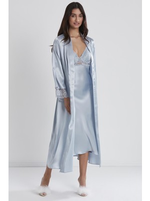 Pierre Cardin  Saten Dantelli Gecelik & Sabahlık Takım  - 4370