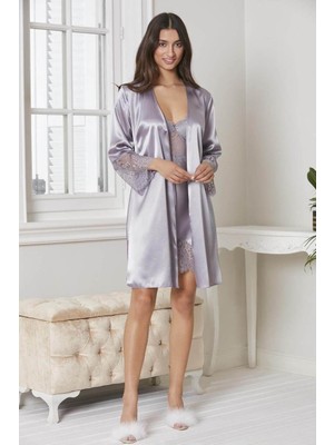 Pierre Cardin 6'lı Kaplı Midi Gecelik Sabahlık Set 6015 Royal