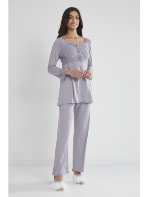 Pierre Cardin Penye Dantelli Pijama Takımı - 1241
