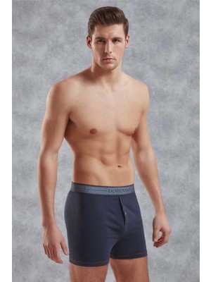 DOREANSE 1520 ERKEK PAMUK DİKİŞSİZ DÜĞMELİ LACİVERT BOXER