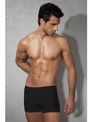 DOREANSE 1761 ERKEK MODAL YANLARI FİLELİ SİYAH BOXER