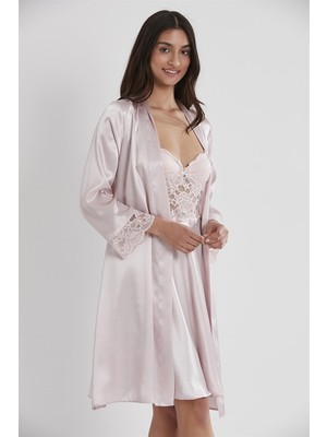 Pierre Cardin 4265 Ikili Saten Gecelik - Sabahlık Takımı