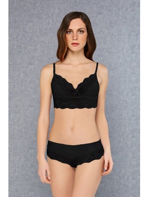 DOREANSE 12432 BAYAN DANTELLİ DOLGUSUZ KIRMIZI BRALET SÜTYEN TAKIM